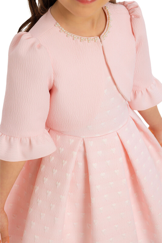 Powder Heart Jacquard Girl Child Bolero Dress 6-24 MONTH 34180PR - 4