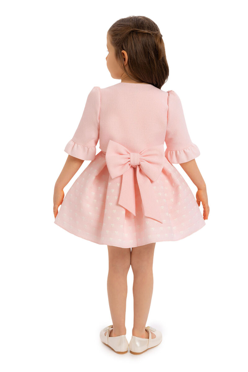 Powder Heart Jacquard Girl Child Bolero Dress 6-24 MONTH 34180PR - 5