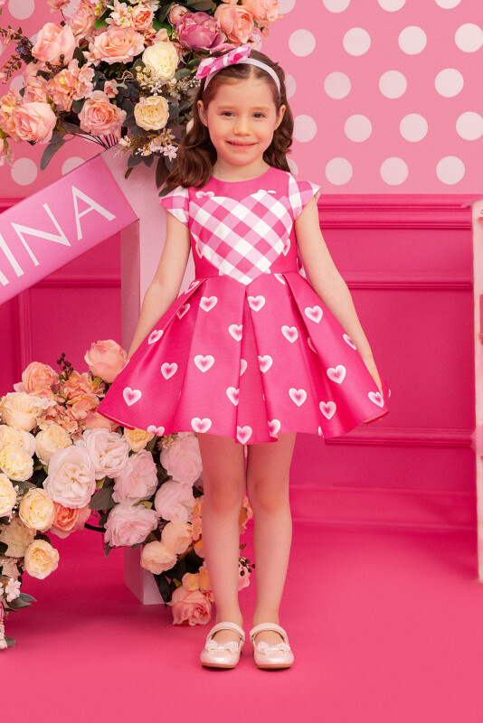 Fuchsia Girls Heart-Print Dress 6-24 MONTH 34280PR - 1