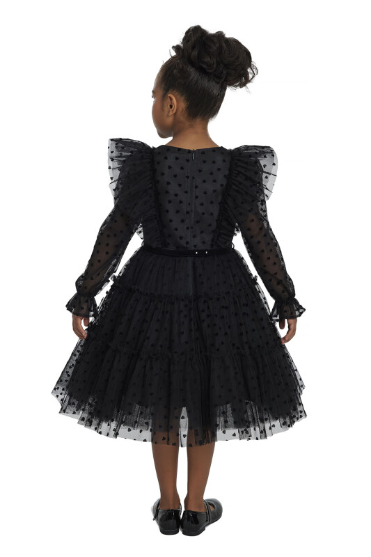 Black Heart-Shaped Girls Dress 3-7 AGE 34161PR - 6