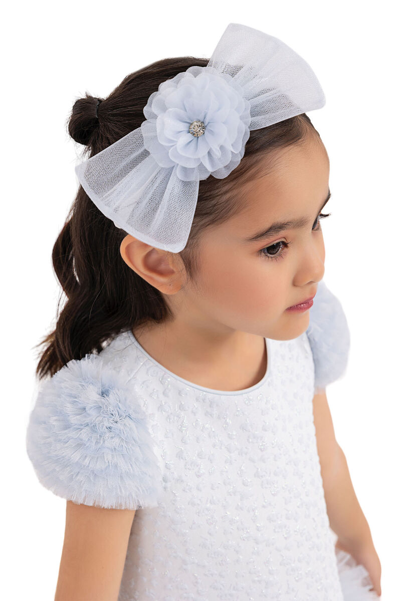 Blue Ruffle-Sleeved, Dress for Girls 2-6 AGE 33344PR - 4