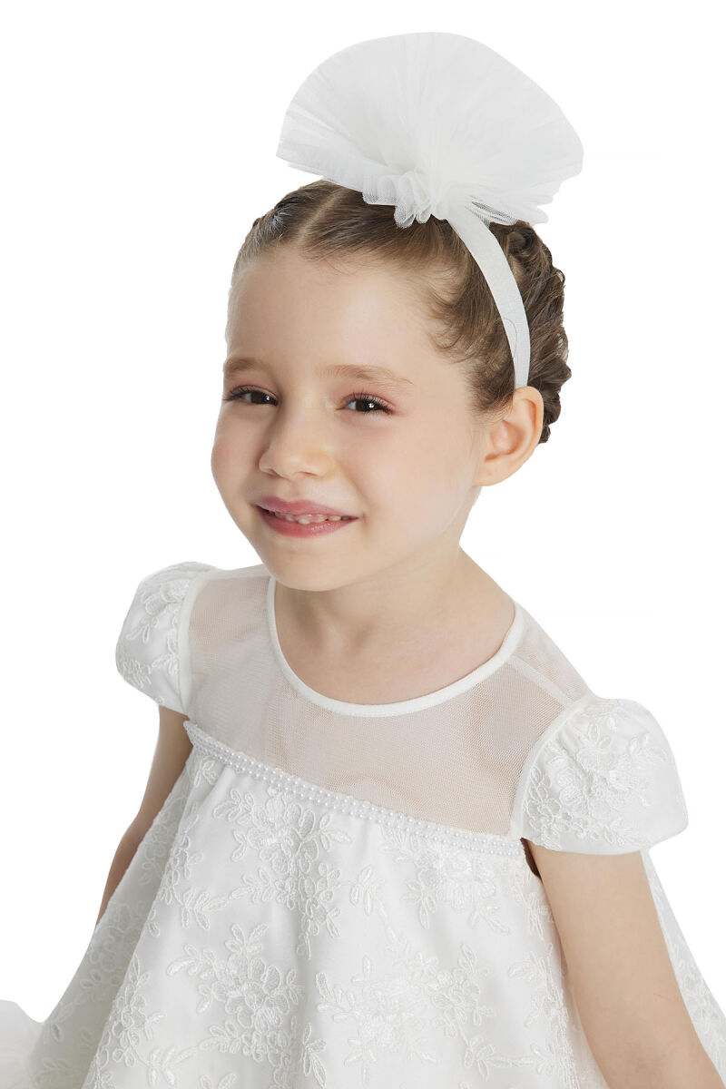Ecru A-line Lace Girls Dress 6-24 MONTH 34110PR - 5