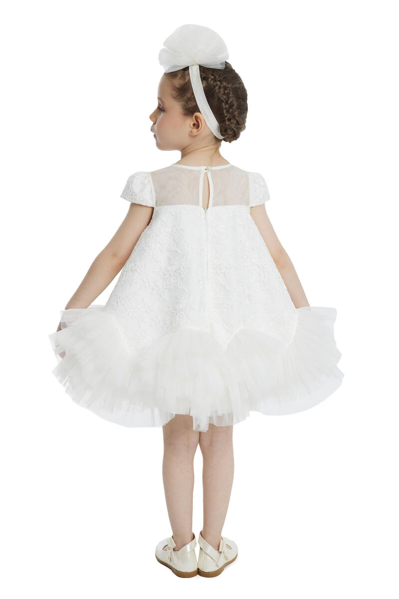 Ecru A-line Lace Girls Dress 6-24 MONTH 34110PR - 6