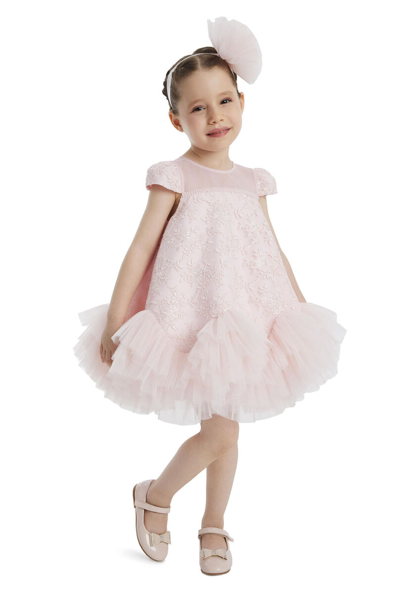 Powder A-line Lace Girls Dress 6-24 MONTH 34110PR - 1
