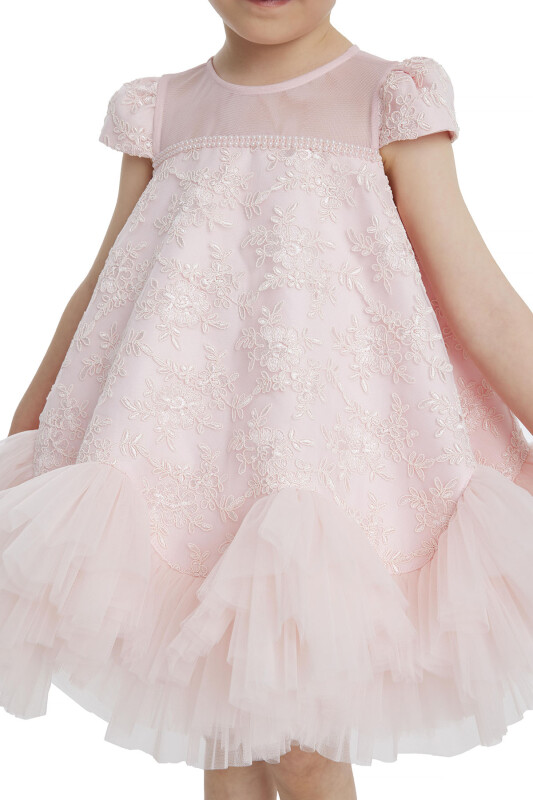 Powder A-line Lace Girls Dress 6-24 MONTH 34110PR - 2