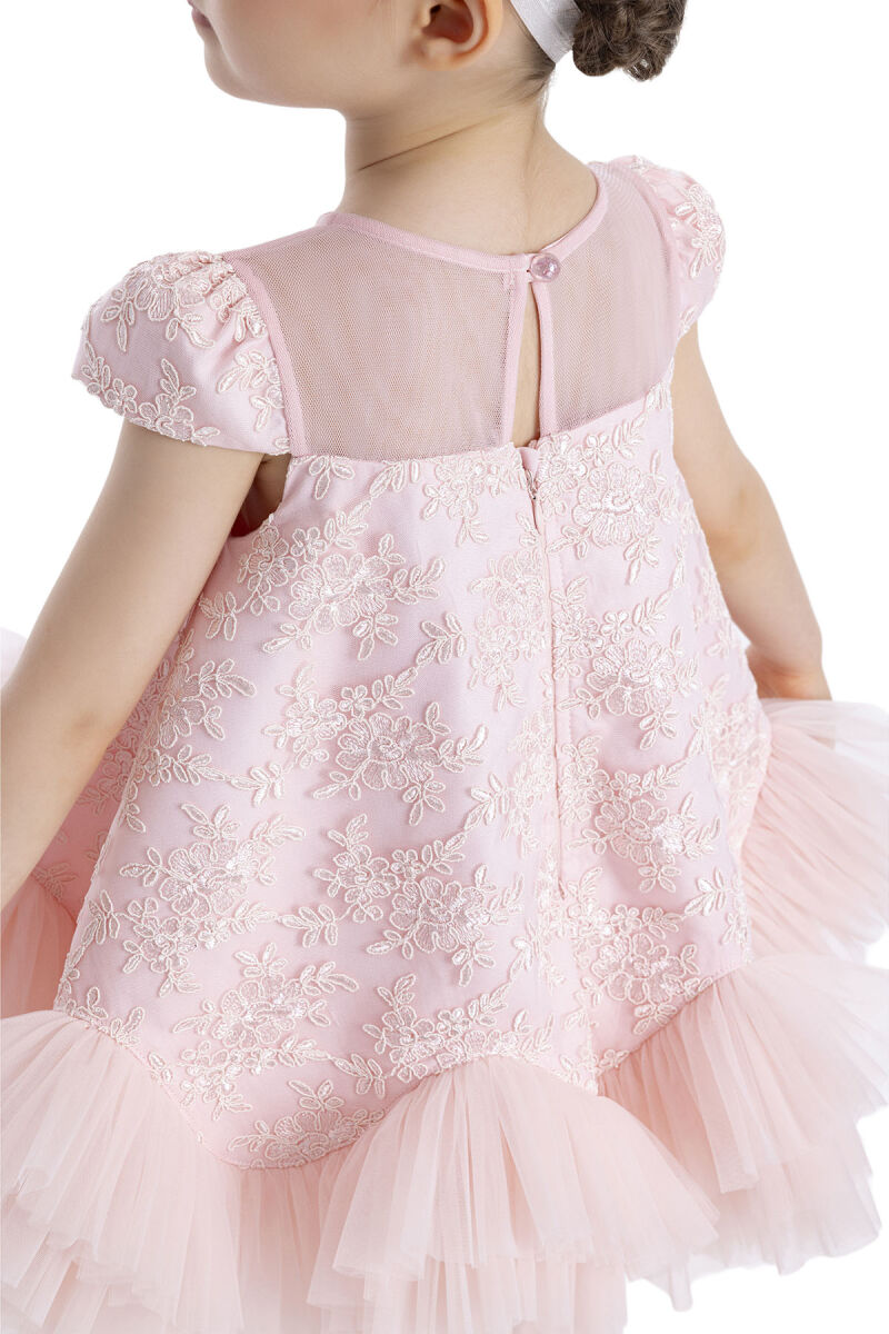 Powder A-line Lace Girls Dress 6-24 MONTH 34110PR - 5