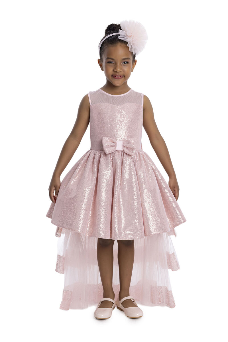Powder Heart Neckline Girl Child Dress 3-7 AGE 34147PR - 1