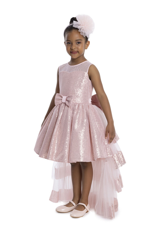 Powder Heart Neckline Girl Child Dress 3-7 AGE 34147PR - 2