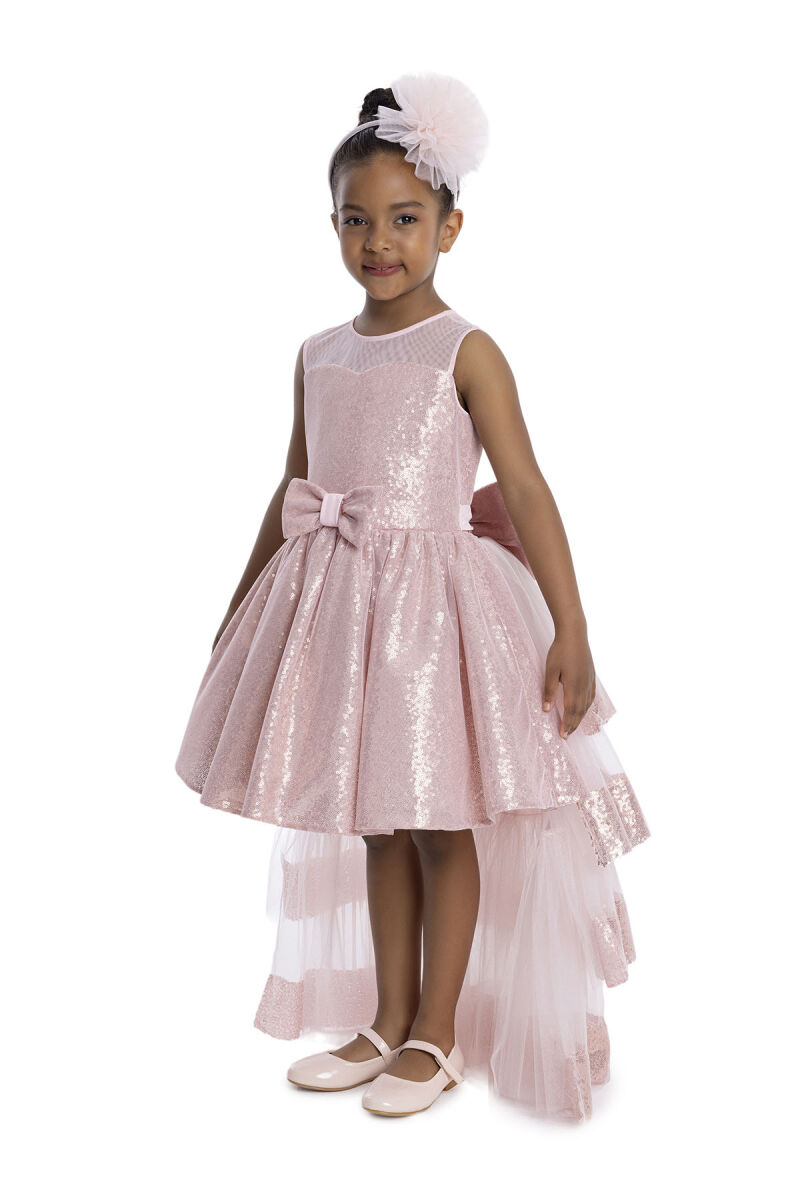Powder Heart Neckline Girl Child Dress 3-7 AGE 34147PR - 2