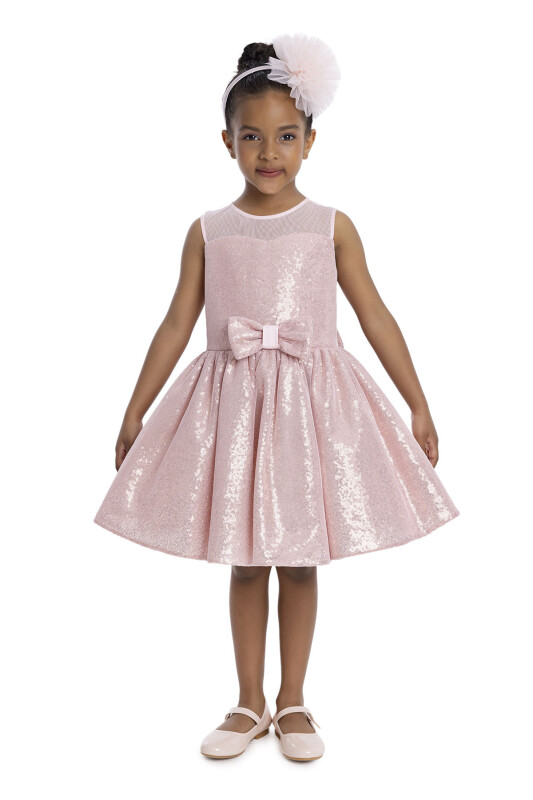 Powder Heart Neckline Girl Child Dress 3-7 AGE 34147PR - 3