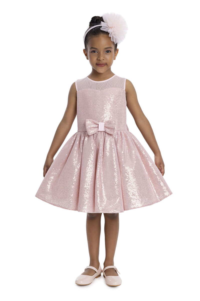Powder Heart Neckline Girl Child Dress 3-7 AGE 34147PR - 3