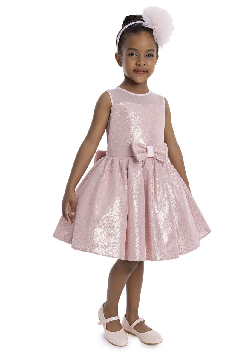 Powder Heart Neckline Girl Child Dress 3-7 AGE 34147PR - 4