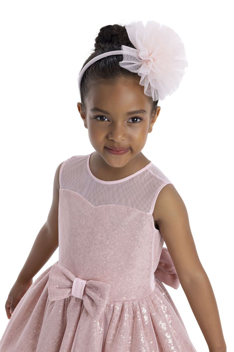 Powder Heart Neckline Girl Child Dress 3-7 AGE 34147PR - 5
