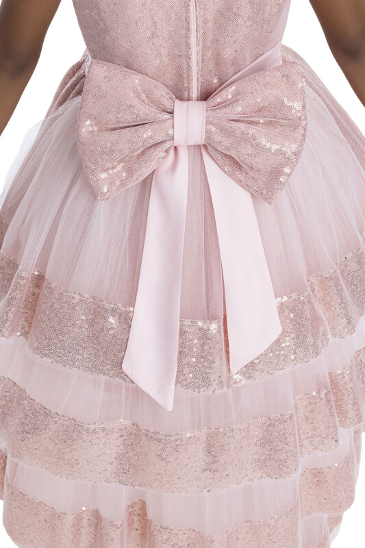 Powder Heart Neckline Girl Child Dress 3-7 AGE 34147PR - 9
