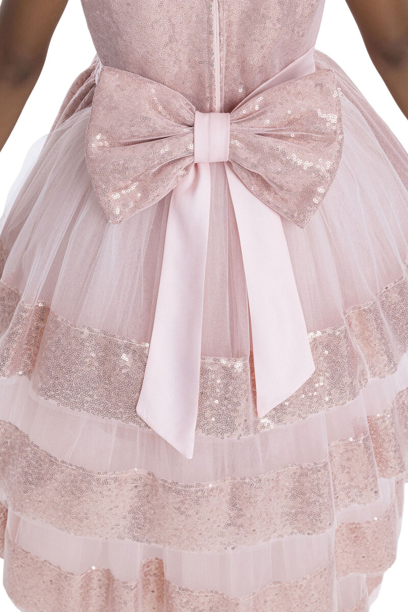 Powder Heart Neckline Girl Child Dress 3-7 AGE 34147PR - 9