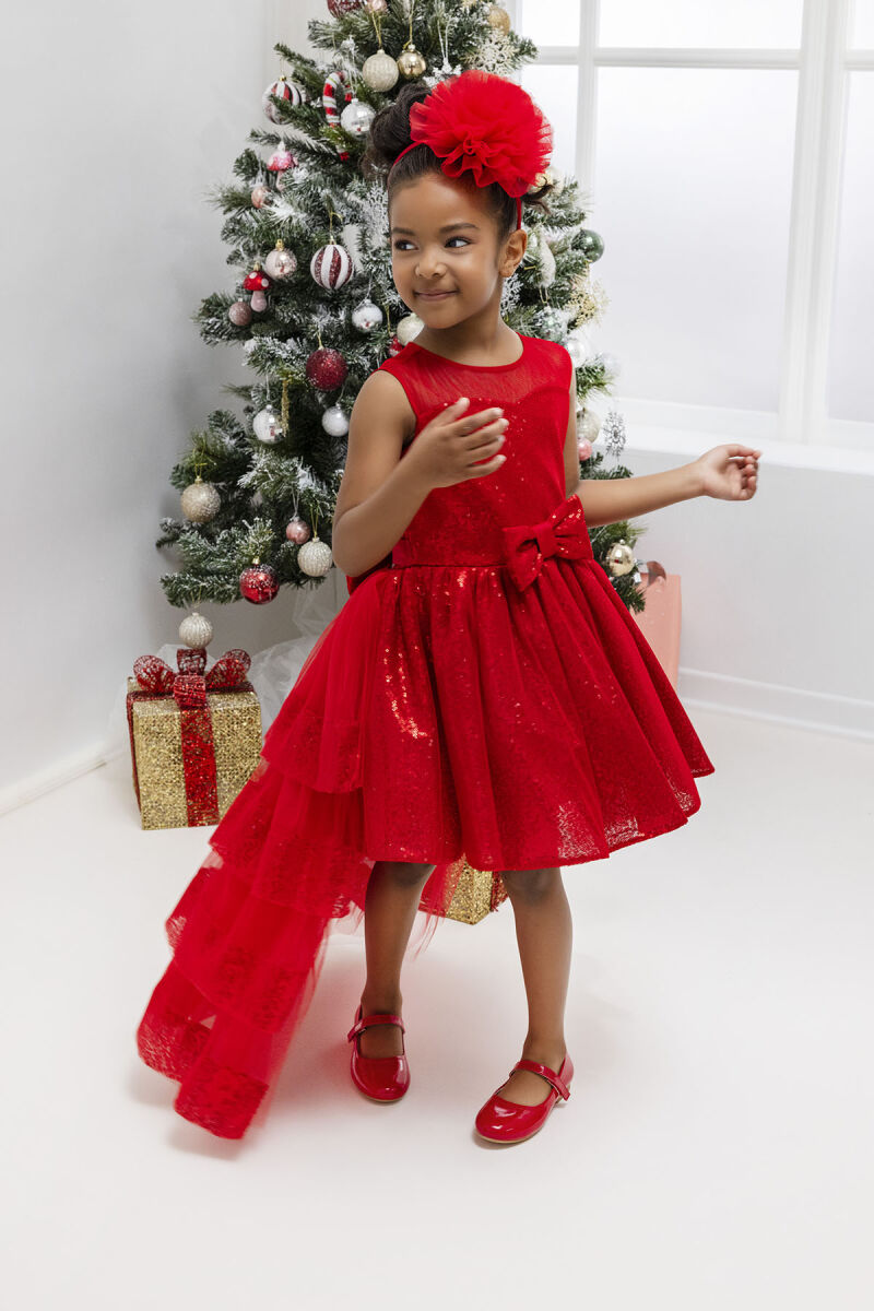 Red Heart Neckline Girl Child Dress 3-7 AGE 34147PR - 2
