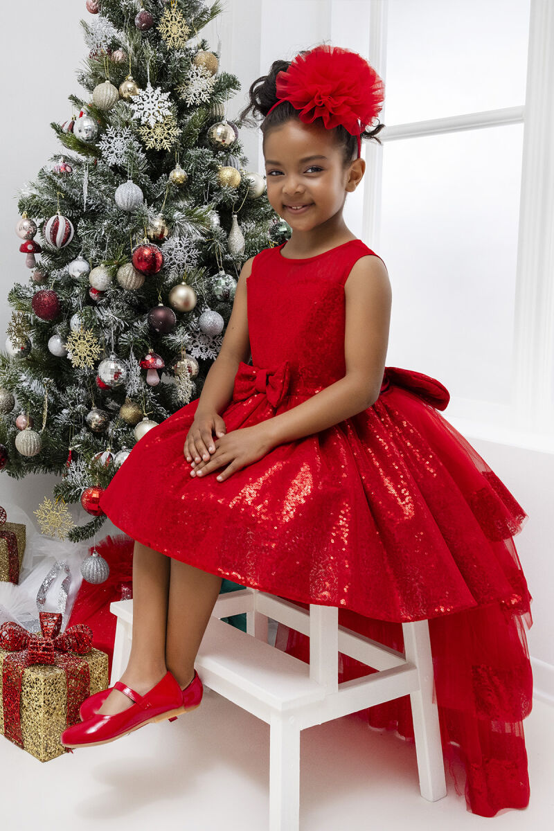 Red Heart Neckline Girl Child Dress 3-7 AGE 34147PR - 3