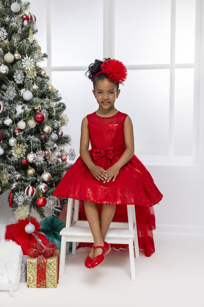 Red Heart Neckline Girl Child Dress 3-7 AGE 34147PR - 4