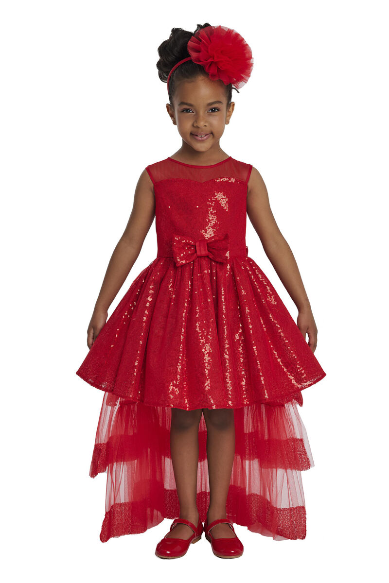 Red Heart Neckline Girl Child Dress 3-7 AGE 34147PR - 5