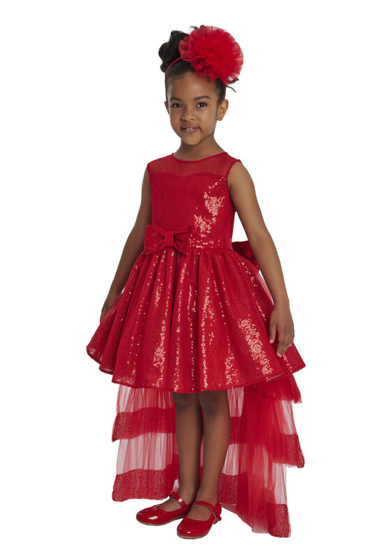 Red Heart Neckline Girl Child Dress 3-7 AGE 34147PR - 6