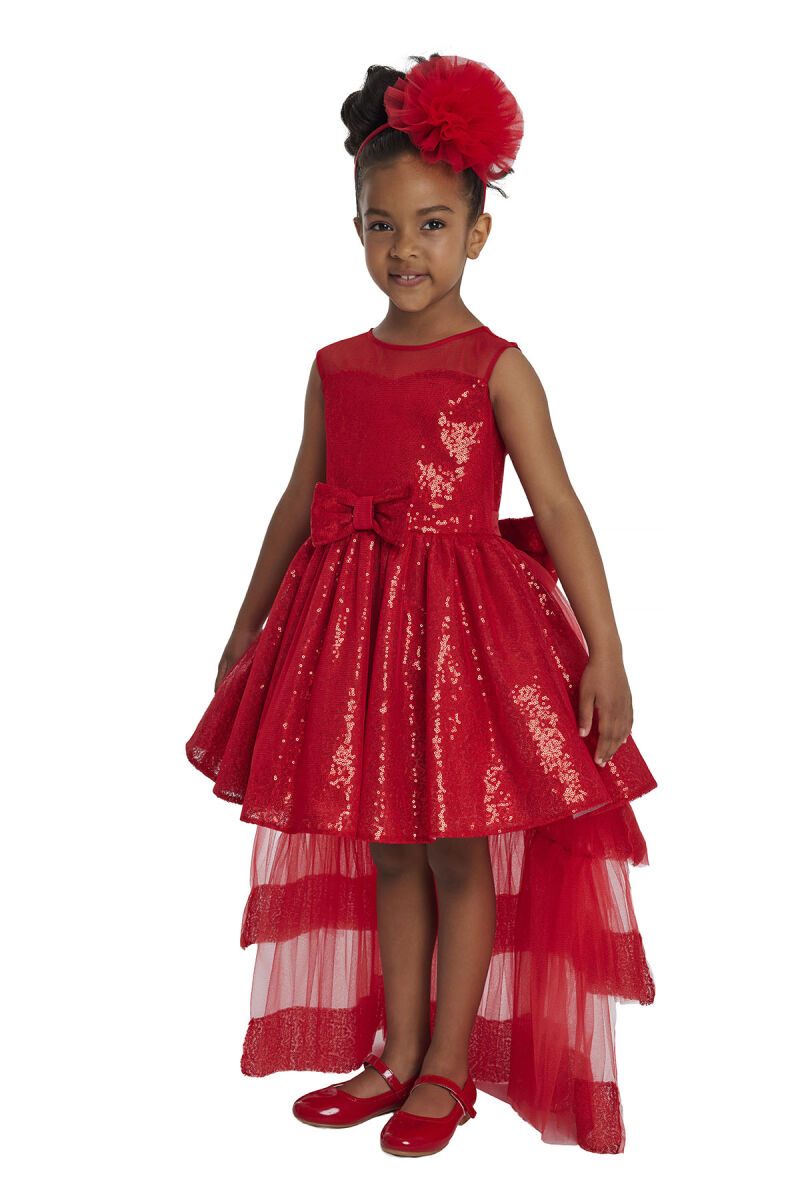 Red Heart Neckline Girl Child Dress 3-7 AGE 34147PR - 6