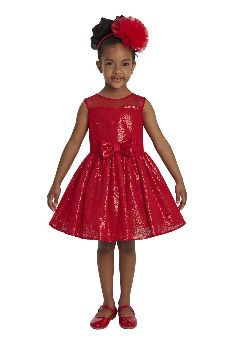 Red Heart Neckline Girl Child Dress 3-7 AGE 34147PR - 7