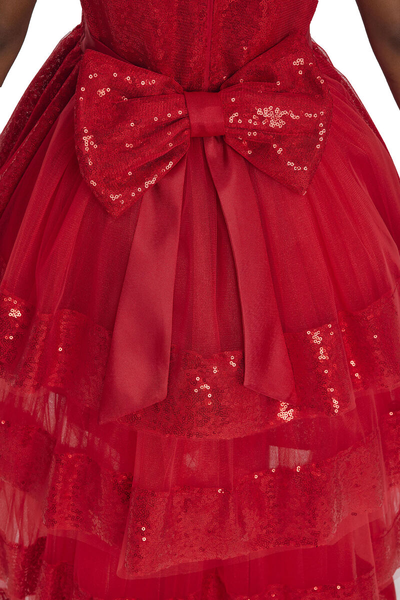 Red Heart Neckline Girl Child Dress 3-7 AGE 34147PR - 13