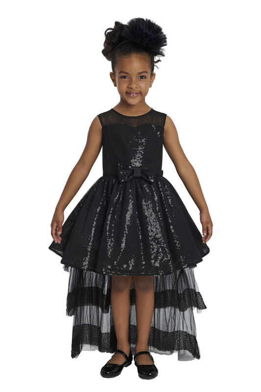 Black Heart Neckline Girl Child Dress 3-7 AGE 34147PR - 3