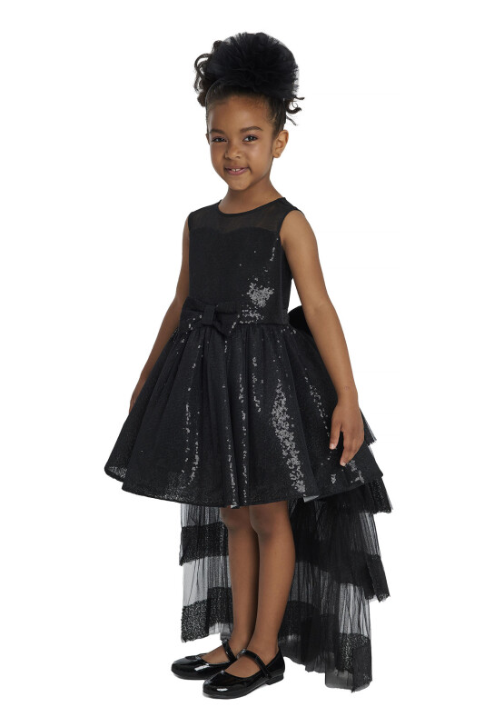Black Heart Neckline Girl Child Dress 3-7 AGE 34147PR - 4