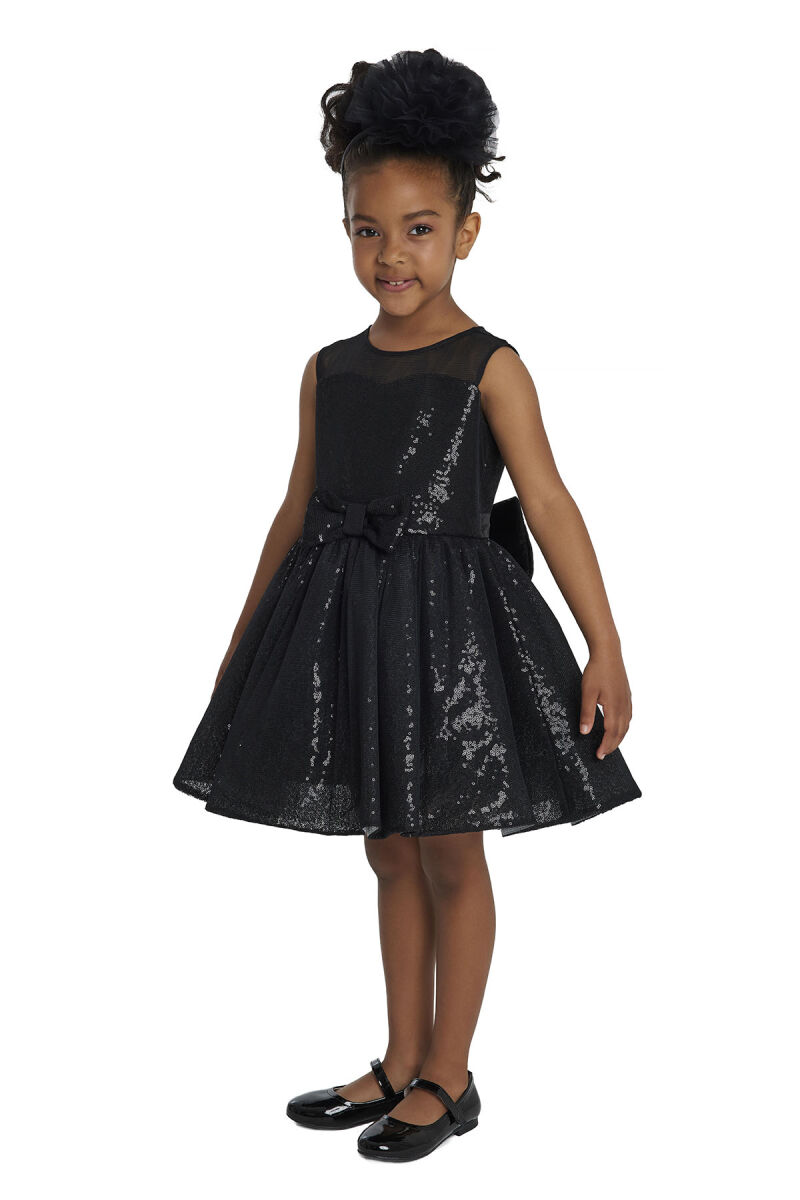 Black Heart Neckline Girl Child Dress 3-7 AGE 34147PR - 5