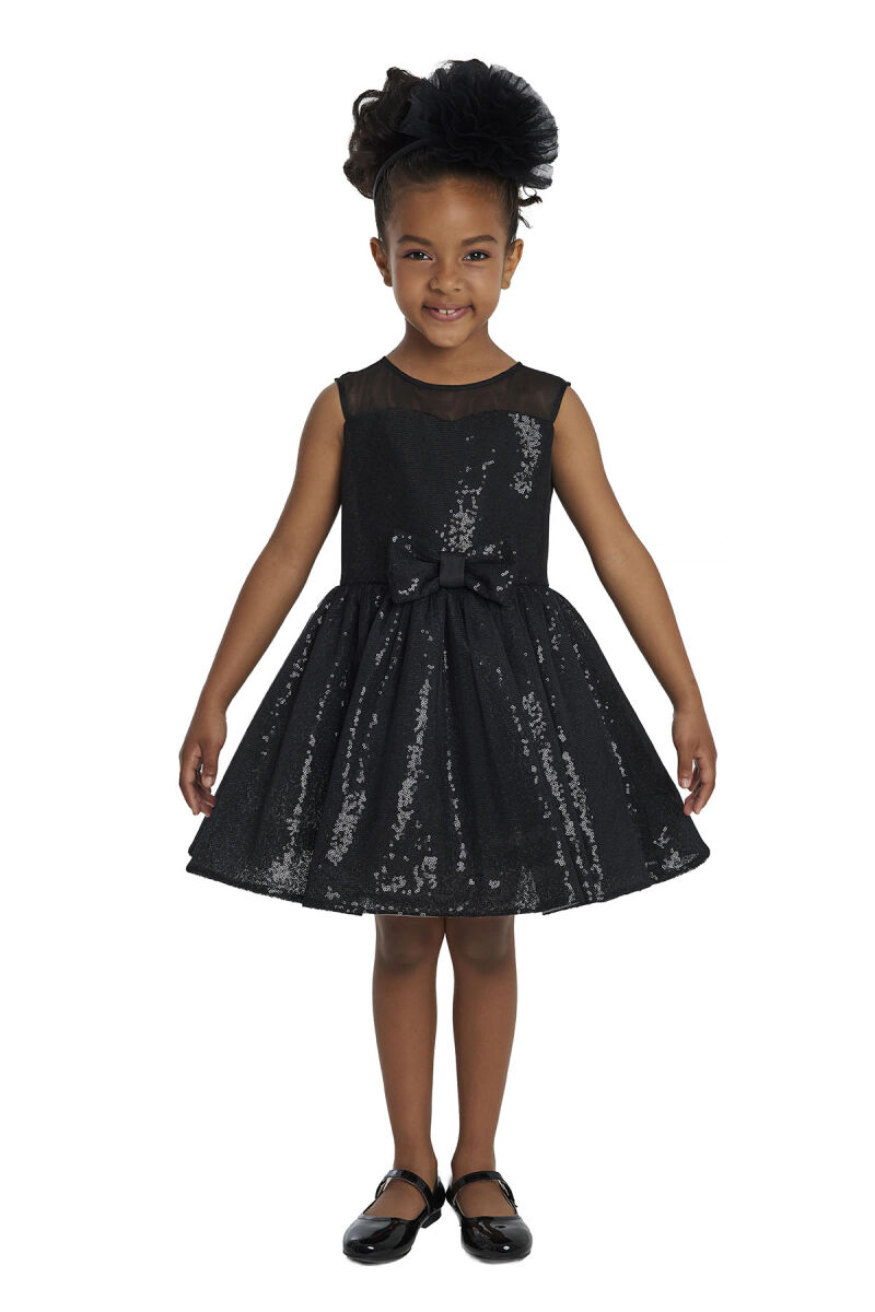 Black Heart Neckline Girl Child Dress 3-7 AGE 34147PR - 6