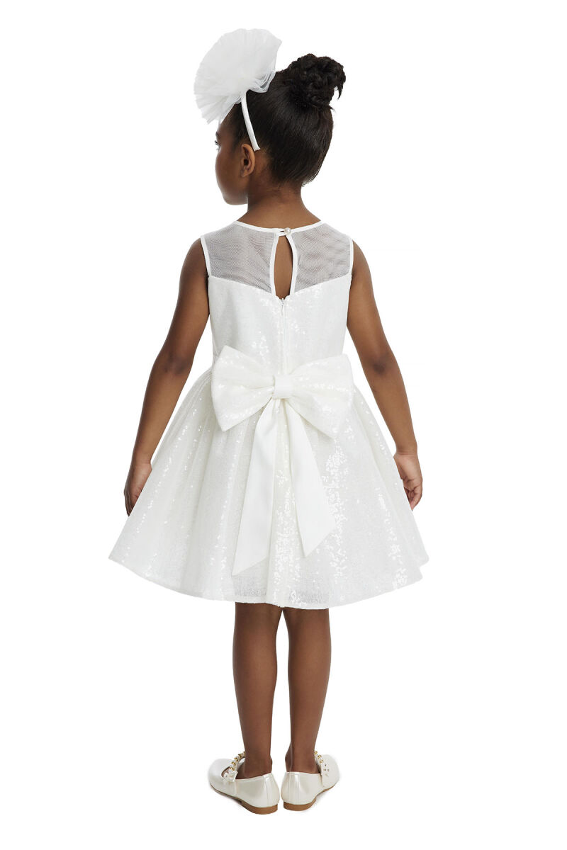 Ecru Heart Neckline Girl Child Dress 3-7 AGE 34147PR - 8