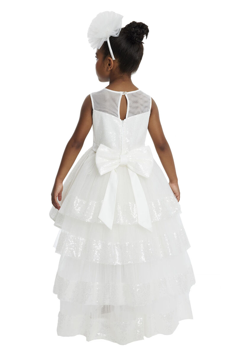 Ecru Heart Neckline Girl Child Dress 3-7 AGE 34147PR - 9