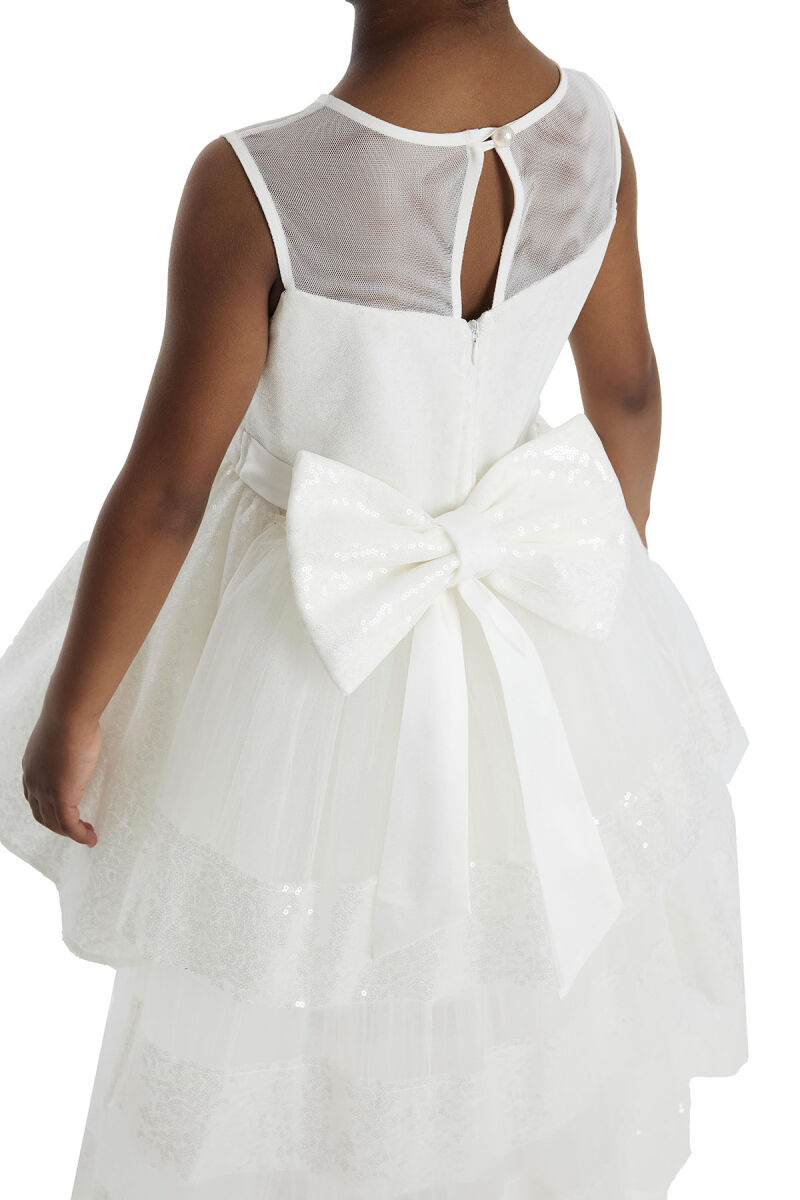 Ecru Heart Neckline Girl Child Dress 3-7 AGE 34147PR - 10