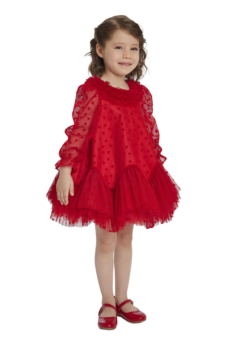 Red Ruffled Girls Dress 6-24 MONTH 34162PR - 4