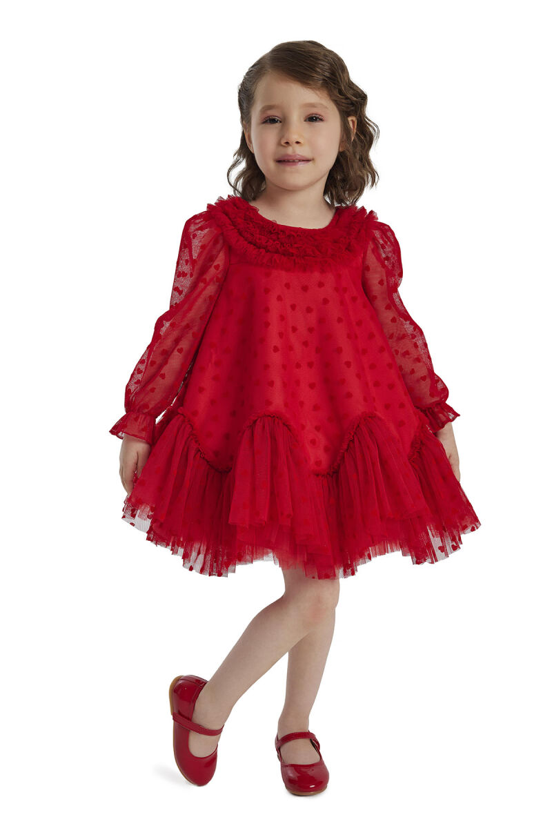 Red Ruffled Girls Dress 6-24 MONTH 34162PR - 5