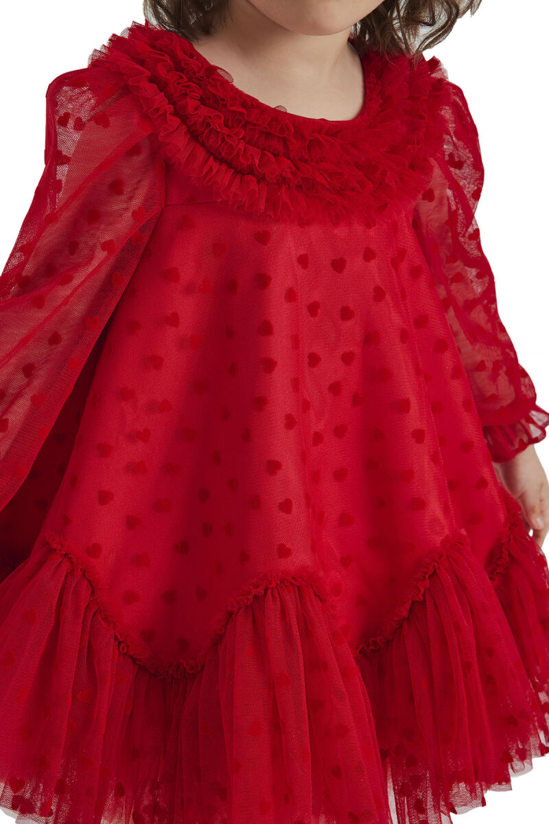 Red Ruffled Girls Dress 6-24 MONTH 34162PR - 7