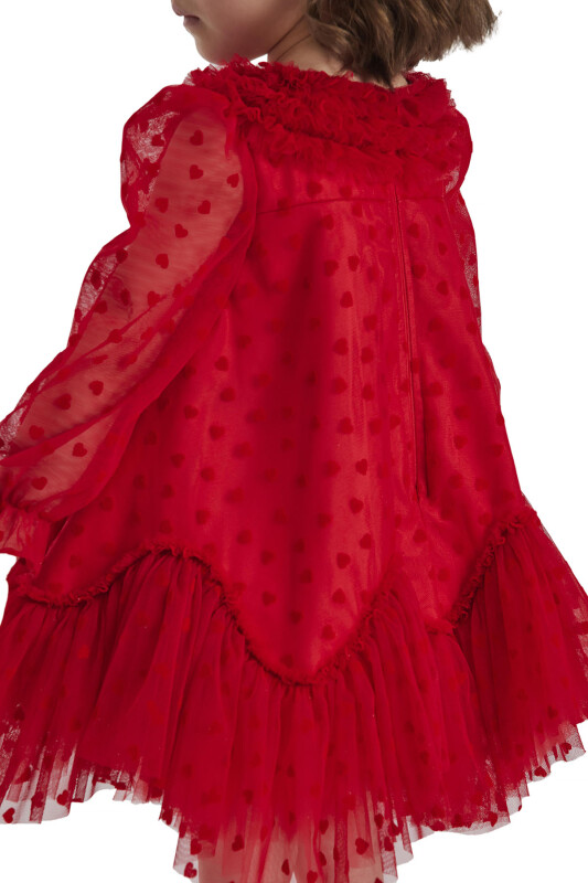Red Ruffled Girls Dress 6-24 MONTH 34162PR - 9