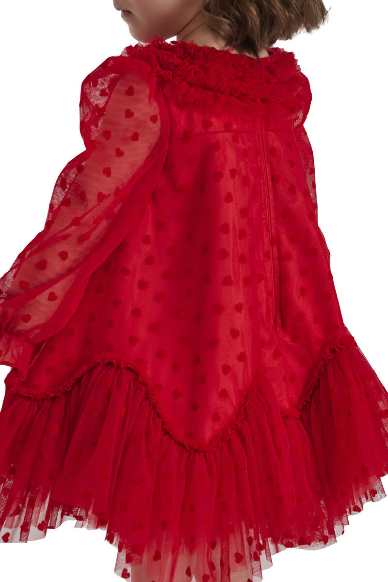 Red Ruffled Girls Dress 6-24 MONTH 34162PR - 9