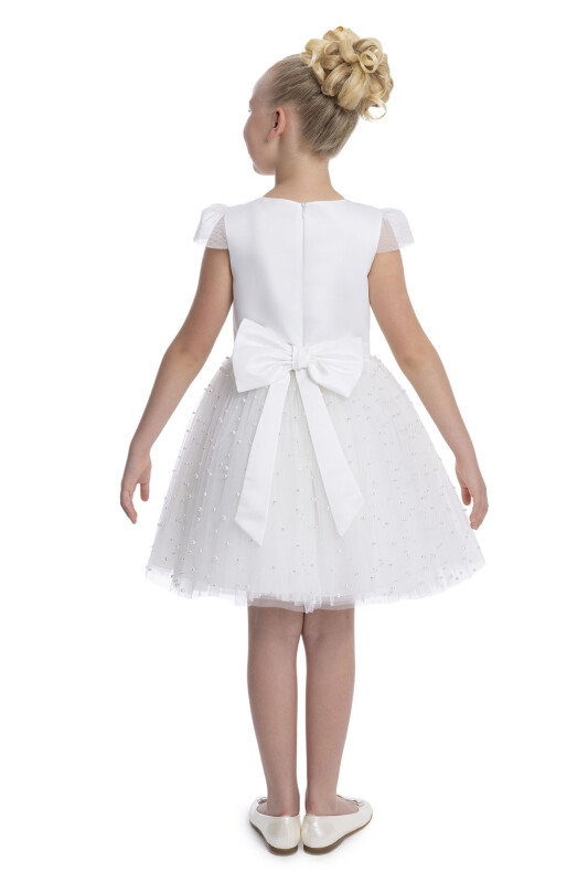 Ecru Heart Neckline Girl's Dress 8-12 AGE 34056PR - 6