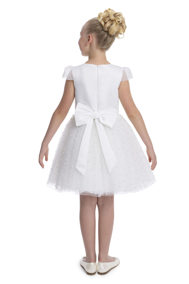 Ecru Heart Neckline Girl's Dress 8-12 AGE 34056PR - 6