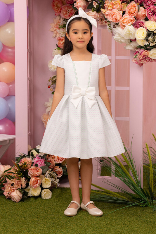 Mint Girls Square Neck Dress 3-7 AGE 34185PR - 1