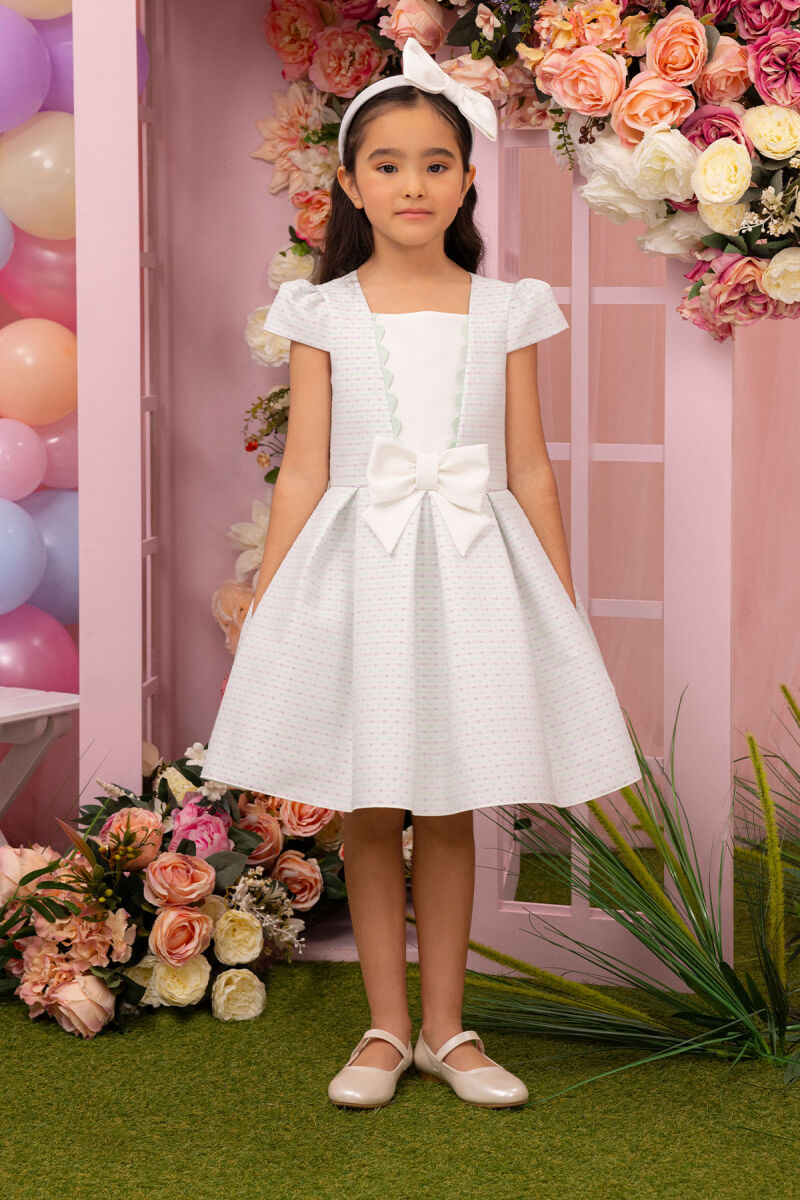 Mint Girls Square Neck Dress 3-7 AGE 34185PR - 1