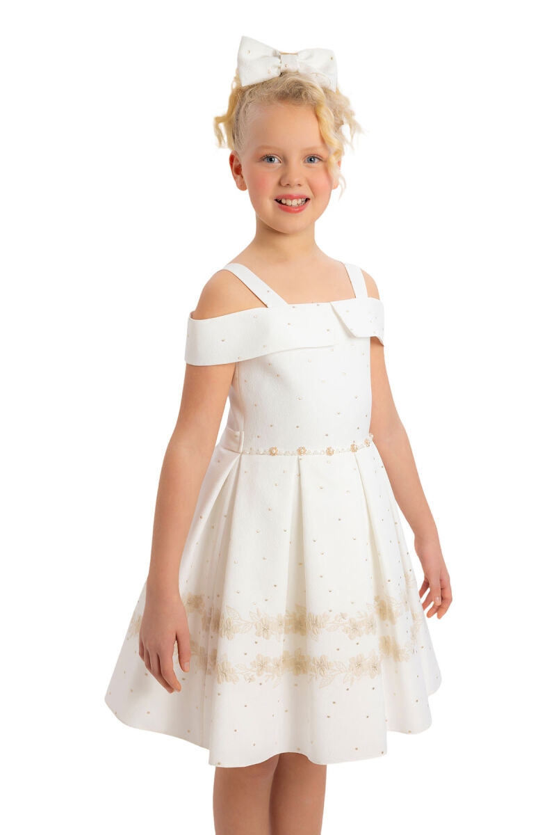 Beige Girls Princess Collar Set 8-12 AGE 34203PR - 4
