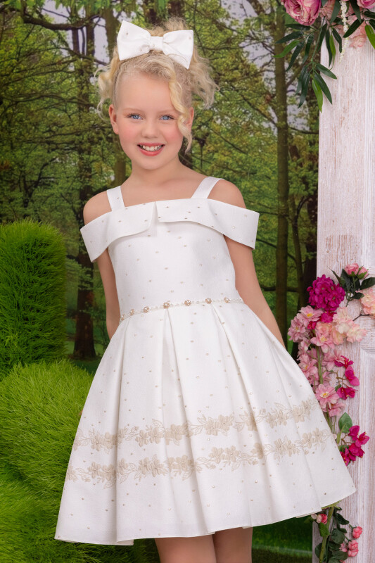 Beige Girls Princess Collar Set 8-12 AGE 34203PR - 7