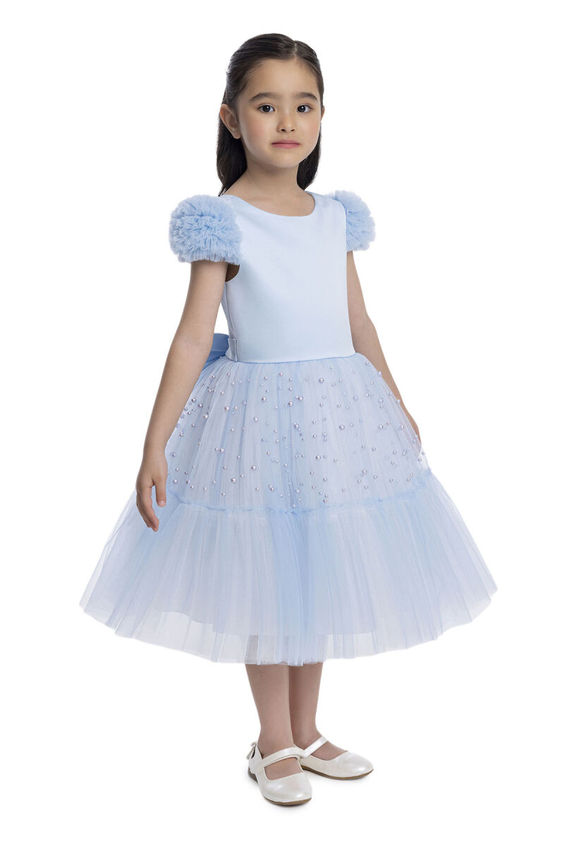 Blue Pearl-Embellished Girls Dress 3-7 AGE 34115PR - 2