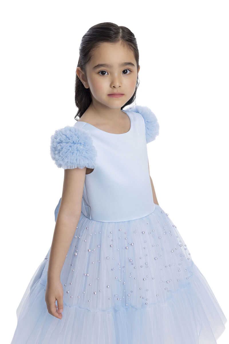 Blue Pearl-Embellished Girls Dress 3-7 AGE 34115PR - 3