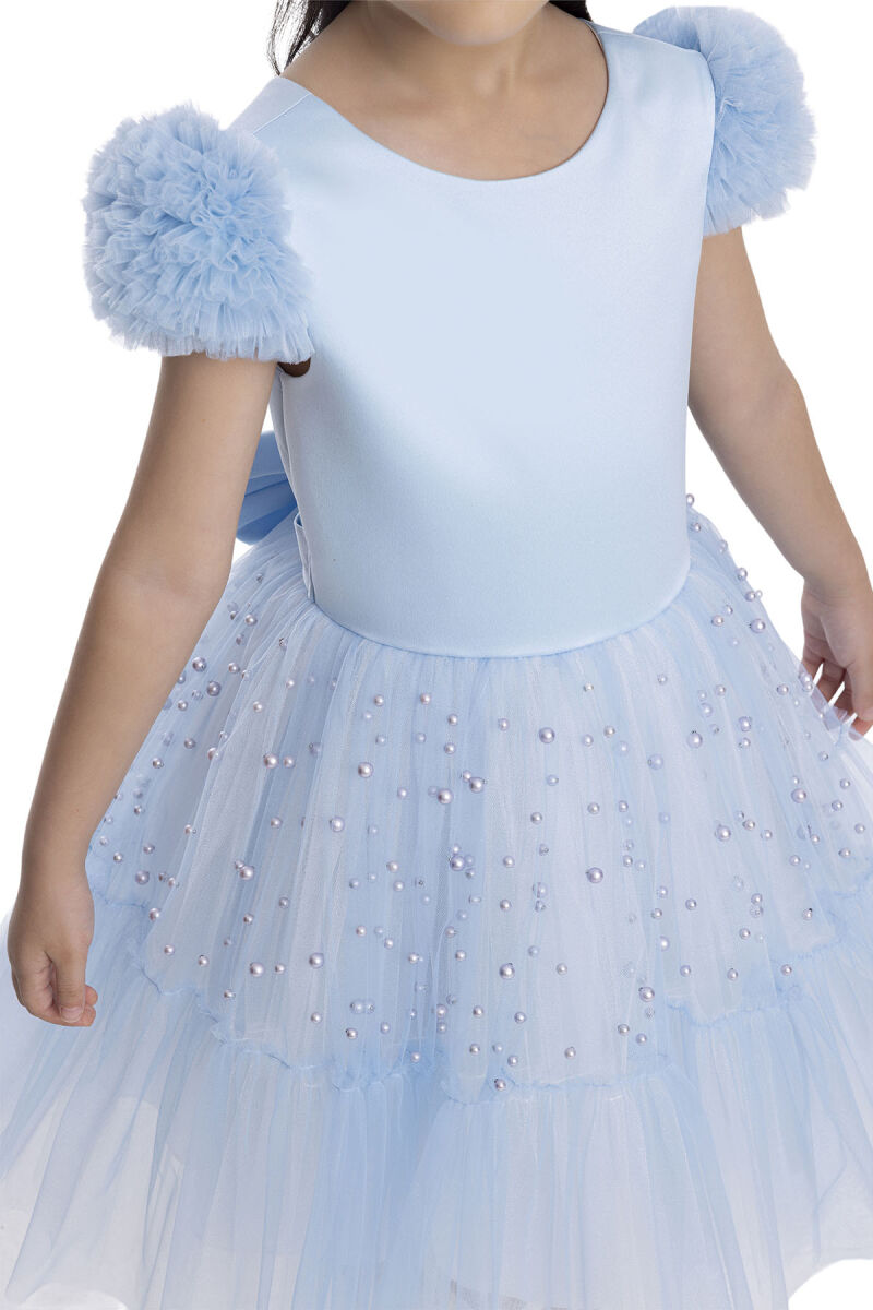 Blue Pearl-Embellished Girls Dress 3-7 AGE 34115PR - 4