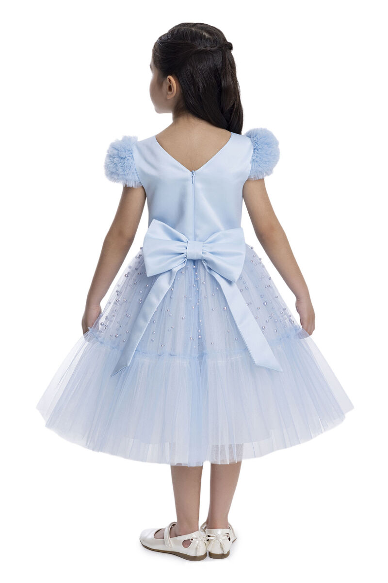 Blue Pearl-Embellished Girls Dress 3-7 AGE 34115PR - 5