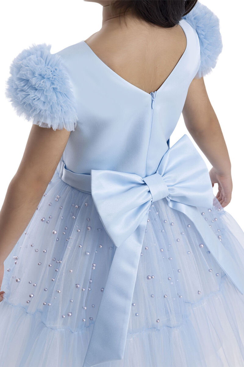 Blue Pearl-Embellished Girls Dress 3-7 AGE 34115PR - 6